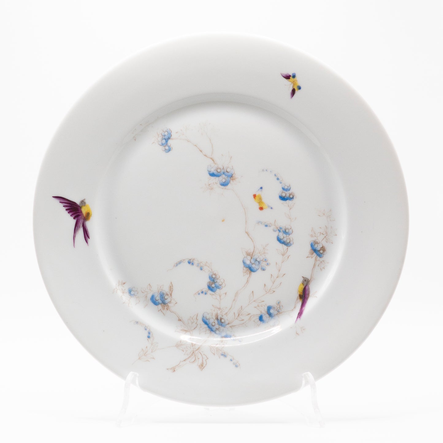 Servizio antico piatti di porcellana "Fiori Farfalle Uccellini"